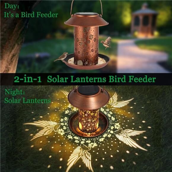 Bird Feeders for Outdoors Hummingbird Solar Lanterns Outdoor Waterproof Hanging - Picture 3 of 7